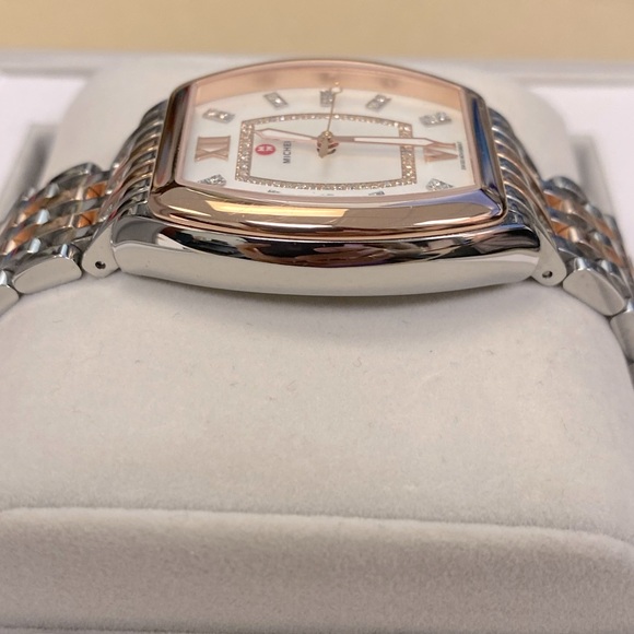 Michele ~ RELEVE MOP Diamond Dial Rose Gold/Two-Tone Stainless-Steel Watch - Picture 6 of 16